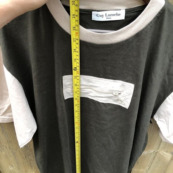 Guy Laroche Designer T Shirt Green ColourBlock - Picture 5 of 6